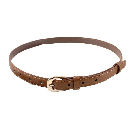 Women Belt Imitation Leather Adjustable Length Thin Belt Solid Color Dress Shirt Tops Waistband Fashion Accessories