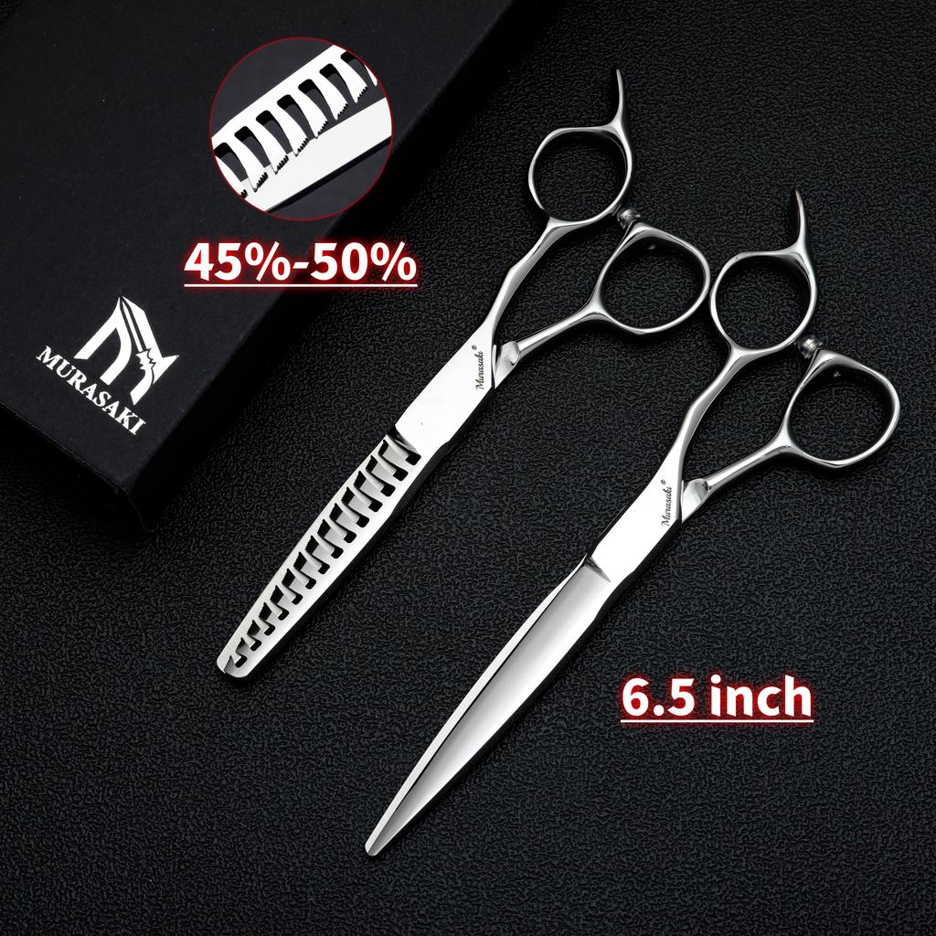 MURASAKI Professional Hair Thinning Scissors, 6.0 Inch VG10 Steel Texture Scissors for Man and Woman, High-End Barber Accessorie
