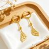 Hollow Leaf Tassel Hoop EarringsOEM/ODM  & Customization           ES089