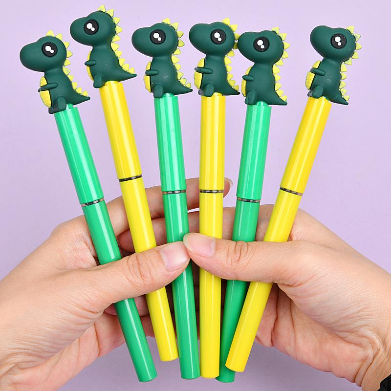 36Pcs Dinosaur Shape Straight Liquid Quick Drying Gel Pen School Office Supplies Kawaii Prize Gift Writing Tools Holiday Gift Novelty Stationery Teach