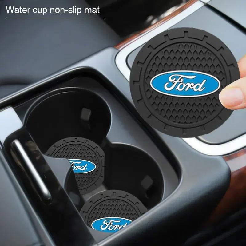 Focus Fashion Water Cup Holder Mats Upgraded Drink Non-slip Coaster For Ford mk2 mk3 Ranger Mondeo mk4 S-MAX Kuga Mustang Fusion