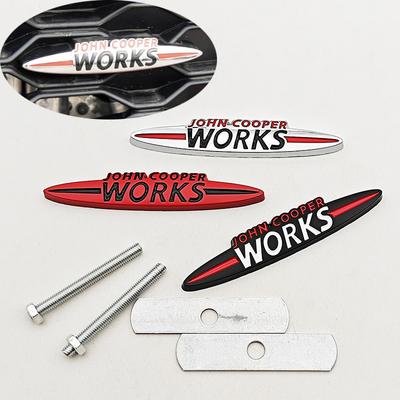 3D Metal Car Stickers Grille Badge Logo Works Emblem Decal For MINI Cooper JCW S F54 F56 F60 R50 R53 R55 R56 R57 R60 Accessories