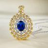 2023 New 5A Zircon Italian Craft Palace Style Sapphire Necklace Pendant for Women and Women's Jewelry