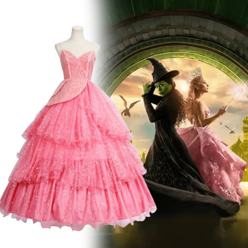 Wicked For Good Glinda Cosplay Costume Dress Halloween Events Stage Performance