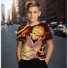 Summer Style Super Cool Boys Cute Girls Casual Short-sleeved T-shirt One Punch Man Pattern 3D Printed Children's Comfortable Soft Breathable T-shirt