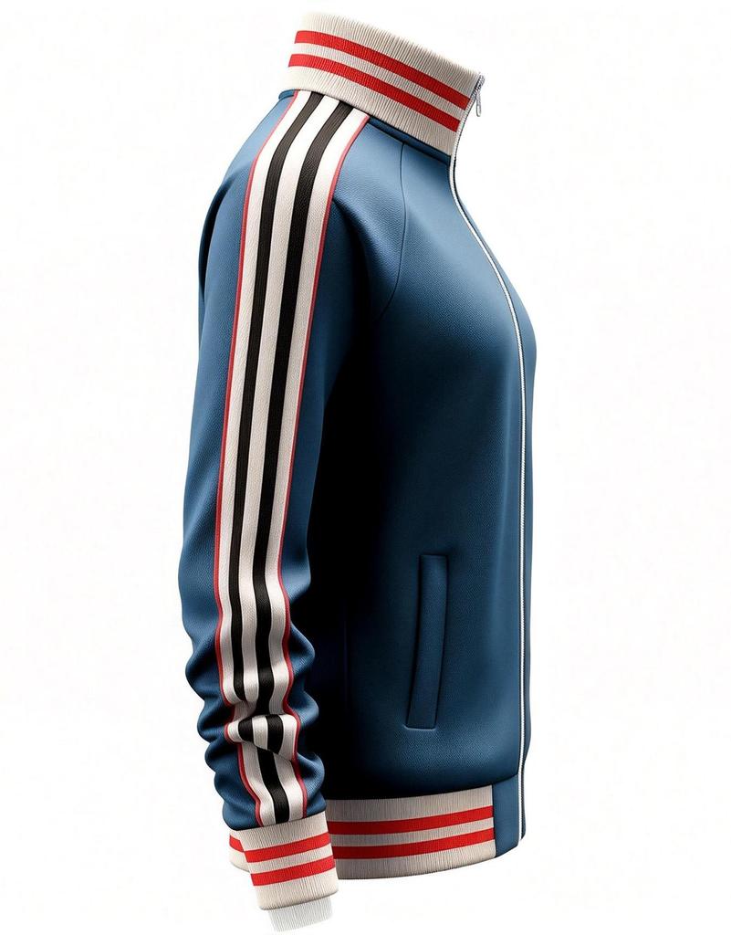 Męska codzienna sportowa kurtka z kołnierzem stojącym i wstążką - Kolekcja Jesień/Zima