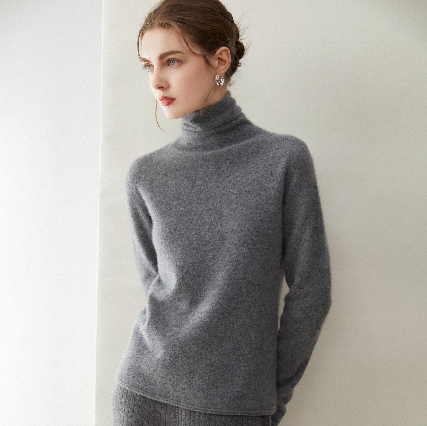 Women`s 100% Pure Cashmere High Neck