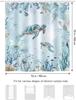 Bonhause Sea Turtle Shower Curtain - Teal Blue Ocean Theme, 72X72In Polyester Waterproof Bath Curtain With 12 Hooks