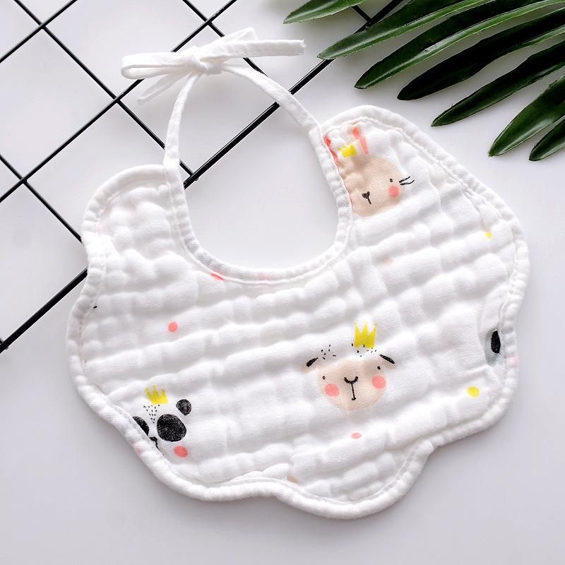 6 Layer Muslin Cotton Baby Bibs With Ties Newborn Soft Absorbent Drool Bibs For Infants Saliva Towel Burp Cloth