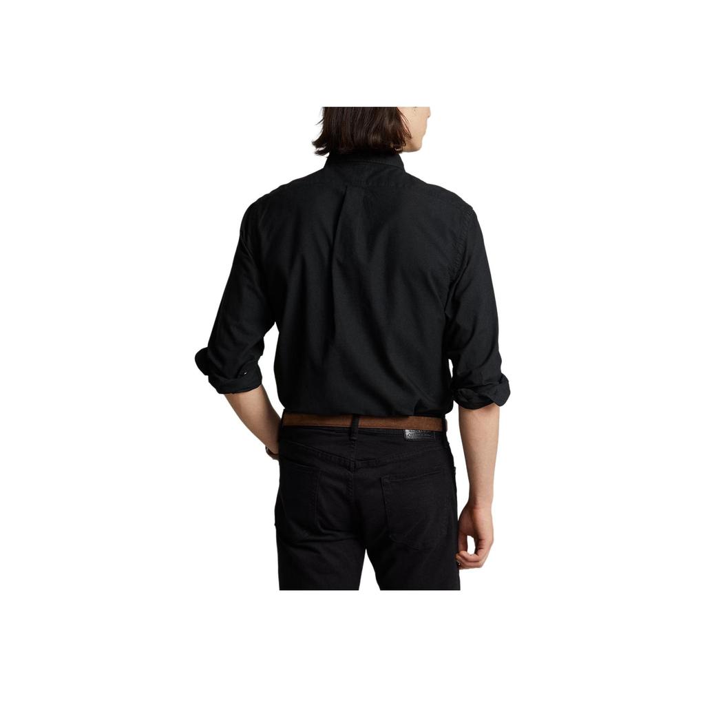 Polo Ralph Lauren Dyed Oxford Solid Color Long Sleeve Button Shirt Men shirts Black 198352638061