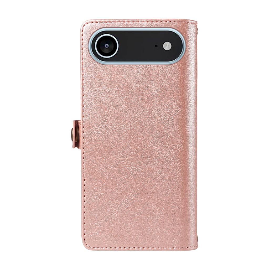 For iPhone 17 Air Case YIKATU YK-008 Zipper Wallet Leather Phone Cover with Shoulder Strap
