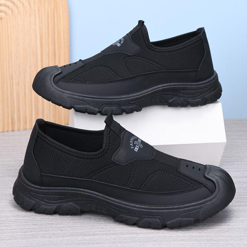 

Мужские осенние легкие нескользящие дышащие повседневные слипоны для среднего и пожилого возраста 38