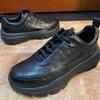 Men's Genuine Leather Business Loafers Men Casual Shoes Soft Sole Lace-Up Comfortable Slip-On Shoes Classic Oxfords in Black 38-44
