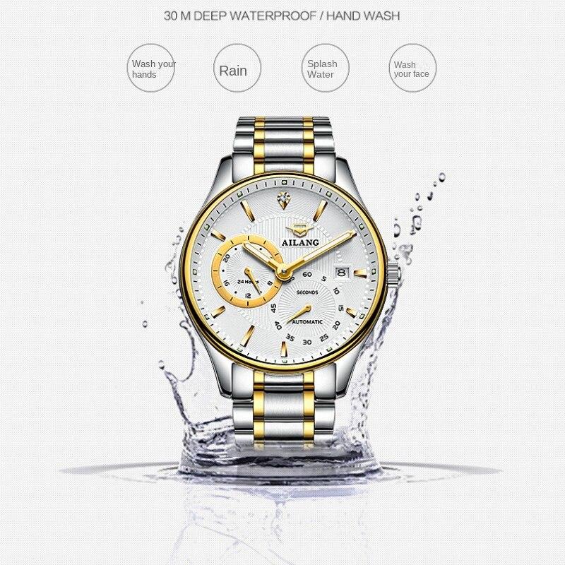 AILANG Watch Herre Automatisk Mekanisk Klokke Kalender Vanntett Mote Trendy Casual Herreklokke