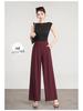 Ice Silk High-Waist Wide-Leg Pants for Women - Summer Elegant Loose Fit, Flaw-Covering Straight Leg Design