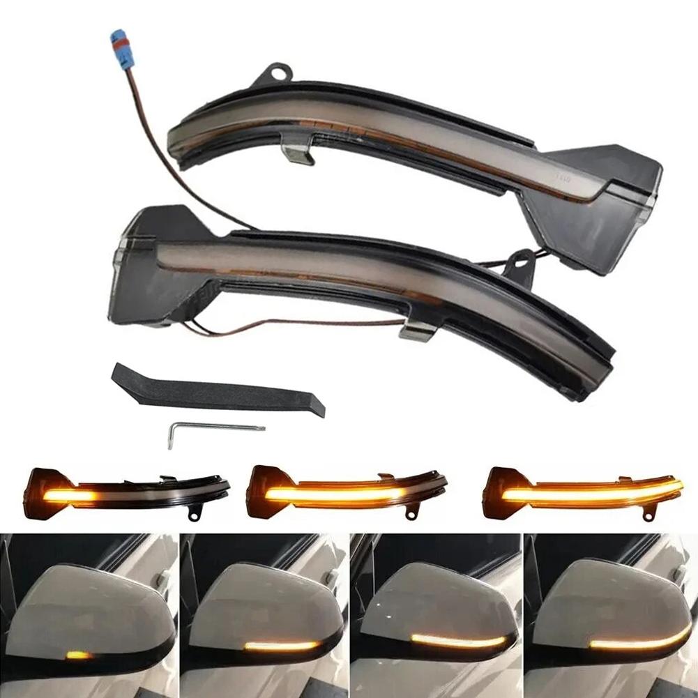 2Pcs LED Mirror Turn Signal Light Waterproof Side Mirror Indicator Lamp 12V Flowing Water Blinker Flashing Light Car Accessories