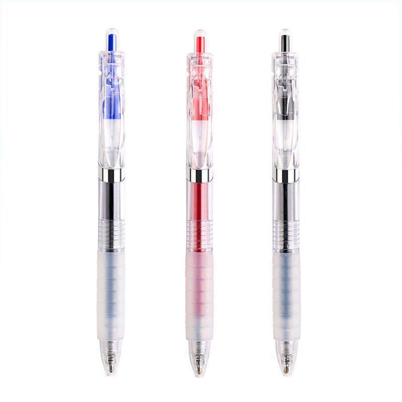 Point Stone Soft Grip Quick-Drying Gel Pen 0.5mm Bullet Tip, Black/Red/Blue, Ideal for Exams