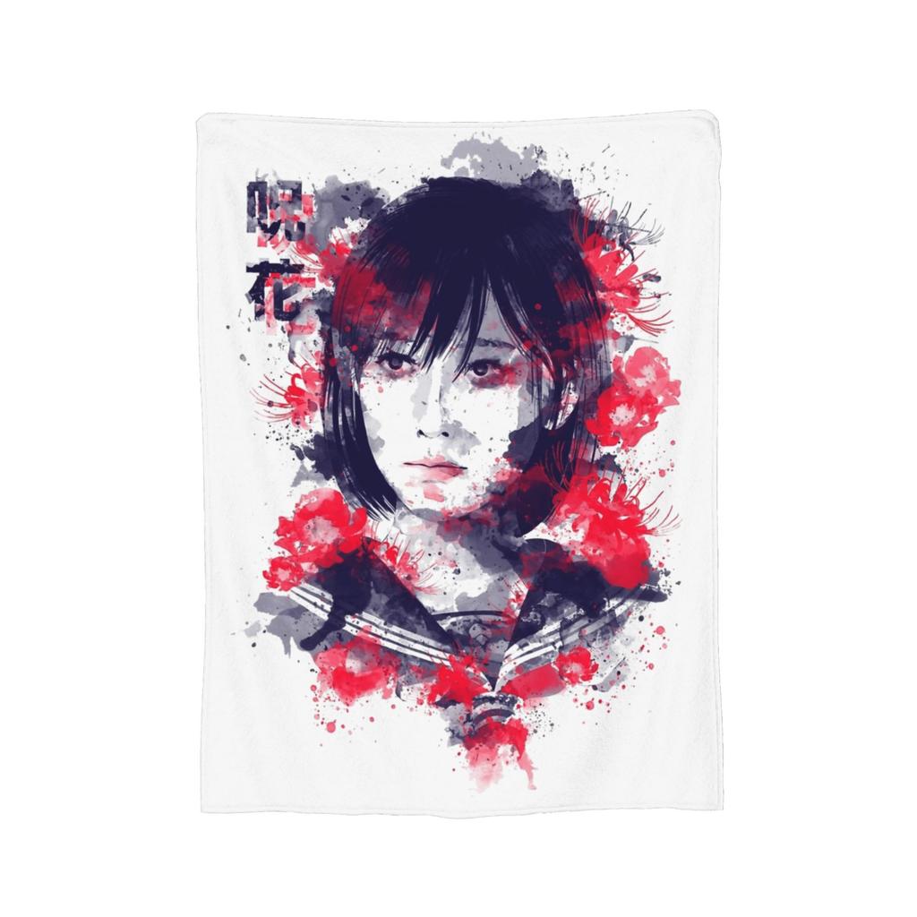 Silent Hill F Game Hinako Blanket Velvet Print  Multi-function Super Soft Throw Blankets for Home Bedroom Plush Thin Quilt