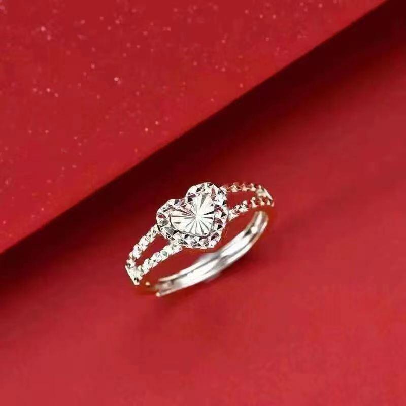 Silver-Plated Adjustable Women s Ring: Full-Star, Open Design, Smooth Hibiscus Flower.