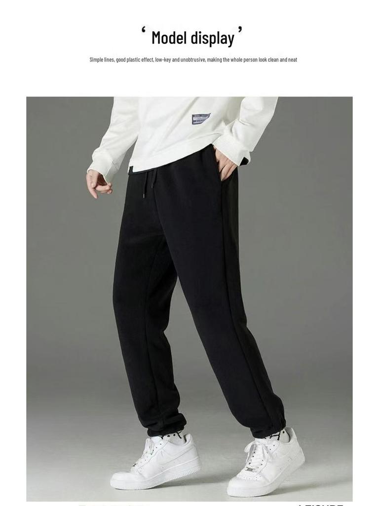 Herren Schwergewicht Fleecegefütterte Hose - Winter Freizeit Sport Schweißhose