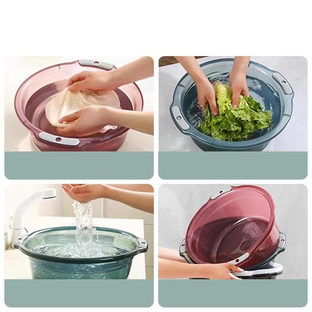 3Pcs Portable Dish Tub Dishpan for Washing Dishes Accs with Handle Laundry Basket Washing Baskets Bowl for Storaging Cleaning