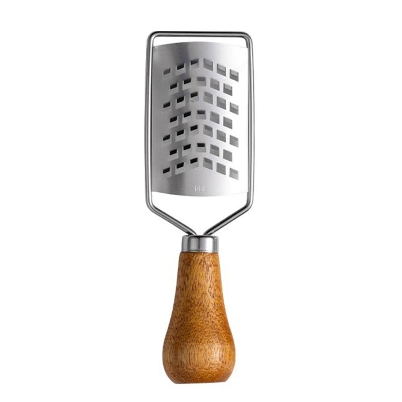 Portable Steel Cheese Shredding Gadget Multipurpose Vegetable Grater Essential Kitchens Tool With Nonslip Wood Handle