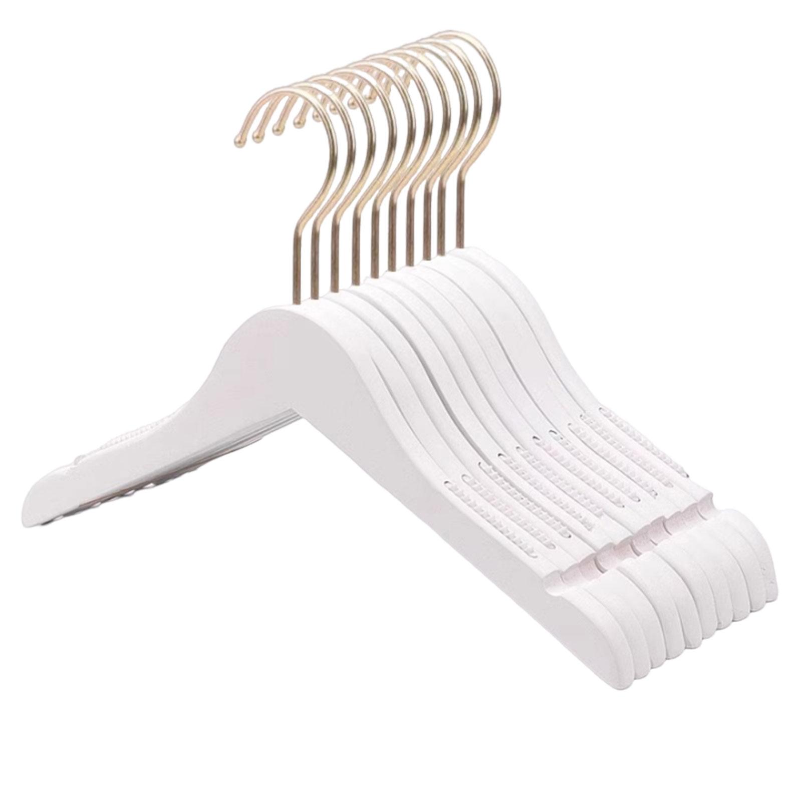 5pcs Wooden Coat Hangersolid-Wood Hangers,Wide Shoulder Non-Slip Hangers For Clothing Store,For Bedroom Closet Organiser