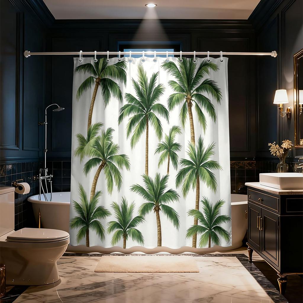 Tropical Palm Tree Shower Curtain Bathroom Decoration Waterproof Print Shower Liner Tropical Palm Tree Shower Curtain Bathroom