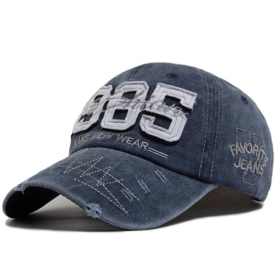 1985 Cappellino da Baseball Strappato Ricamato Lavato Usurato Toppa Regolabile Cappellino da Papà Vintage Leggero Protezione Solare Cappellino Sportivo