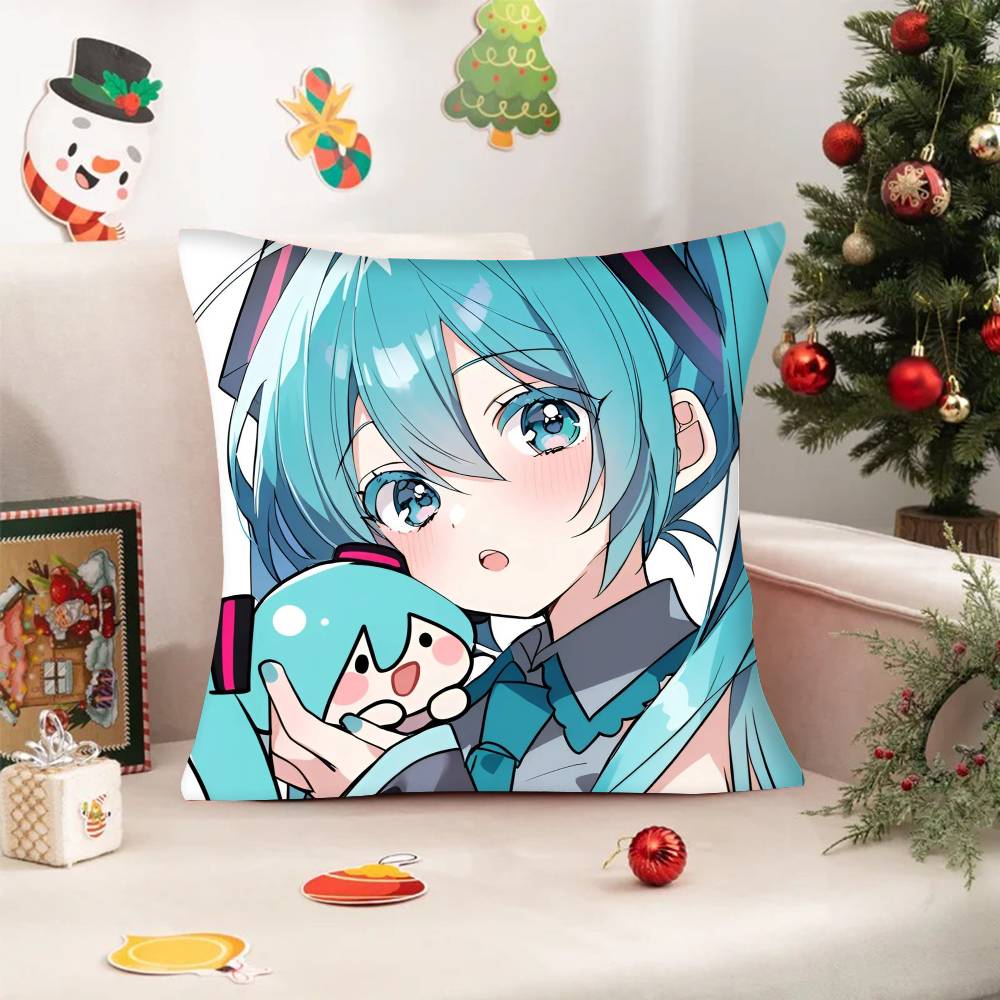 1PC HOT Anime H-Hatsune M-MikuS Pillow Case Square  Bedroom Sofa Leisure Comfort Cushion Car Home Decoration