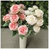 Realistic Rose Silk Bouquet 9 Stems Wedding Photography Props Decoration Home