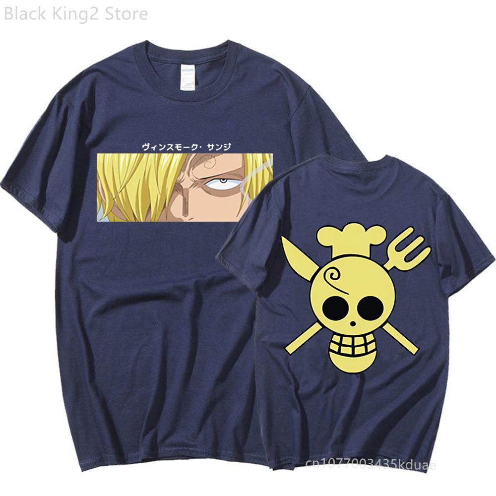 

Футболка Sanji Anime, мужская футболка Harajuku Fashion с коротким рукавом, хлопковая свободная футболка унисекс, мужская одежда, уличная одежда Manga XXXXL