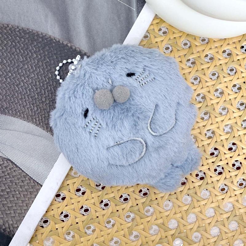 Tiere Weiß Blau Robbe Plüsch Flauschig Schlüsselanhänger Tasche Anhänger Super Kawaii Cartoon Kleine Robbe Plüschschlüsselanhänger Rucksack Dekoration Geschenk gray