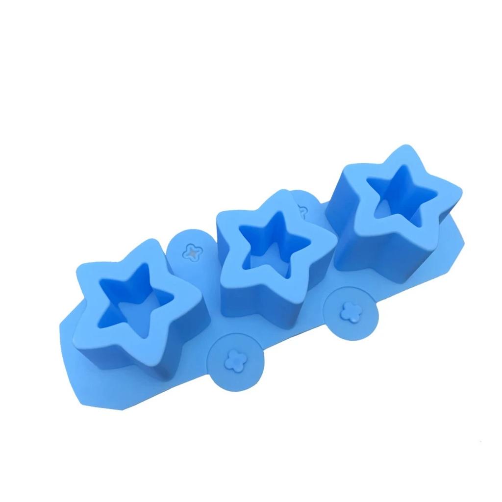 3-Cavity Pentagonal Star Silicone Mold, DIY Non-Stick Easy Detach Mold for Succulent Planter Cement Gypsum Ice Craft Making
