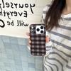 Korean INS Stylish Plaid Phone Case for iPhone 15 14 Pro Max 13 17 16 Pro Fundas Silicone Shock Anti-fall Cute Protective Cover