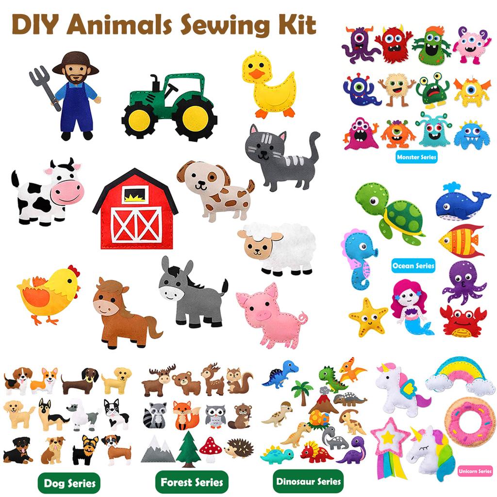 DIY Animal Sewing Kits Fine Skills Felt Toys Fun Felt Animal Sewing Crafts Early Kids Education Sensory Sewing Set Holiday Gifts