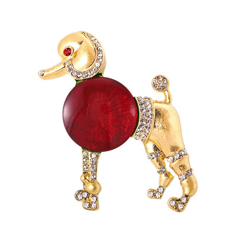 Elegant Poodle Brooch Secure Clasp Portable Alloy Jewelry for Formal Event Daily Wear