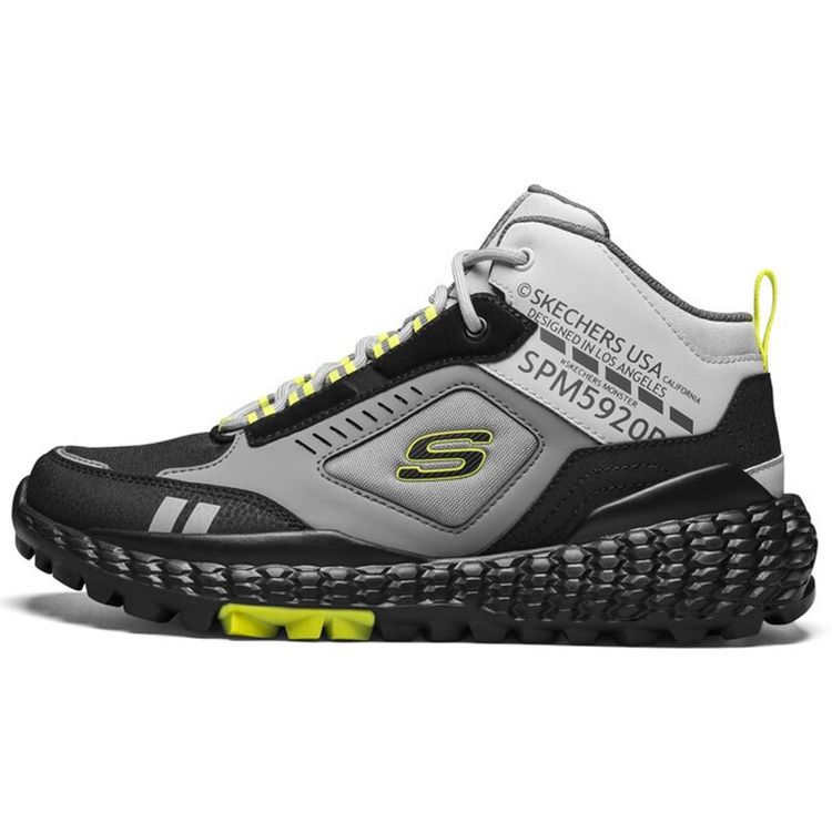 Skechers Men's Gray/Black Monster Comfortable Non-Slip Durable Mid-Top Dad Shoes Sneakers 51943-Gybk Cm