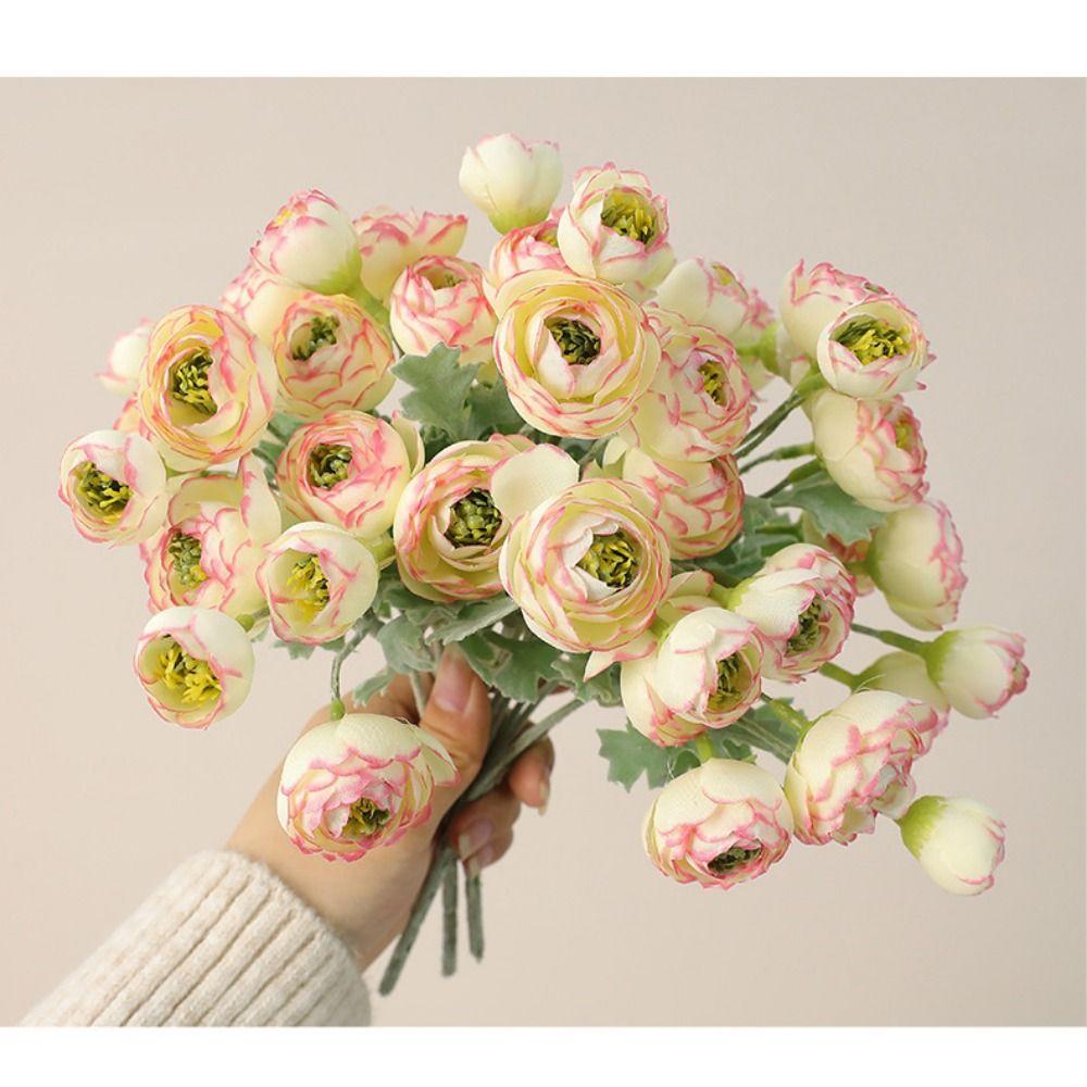 Multicolor Simulation Camellia Flower 15 Heads Faux Flower  Wedding Ornament