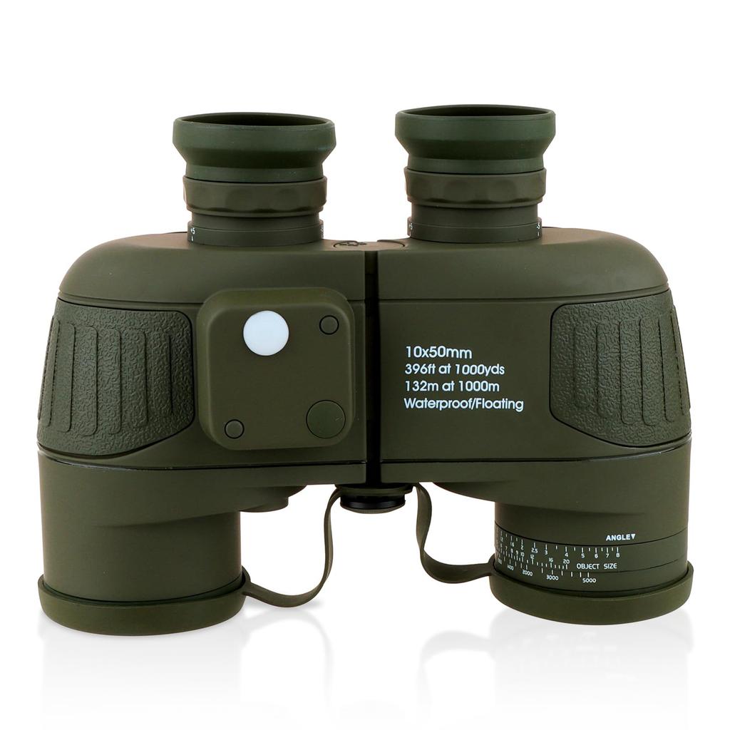 ToopMount 10x50 Waterproof Marine Binoculars with BAK4 FMC and Navigation Binoculars for and Sports Prism, Lens, Compass, Rangefinder, Adults,