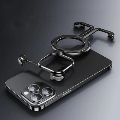 Luksusowy metalowy stojak magnetyczny Magsafe bez oprawek etui na telefon iPhone 15 14 13 12 Pro Max 14 15 Plus odporna na wstrząsy obudowa ze stopu aluminium