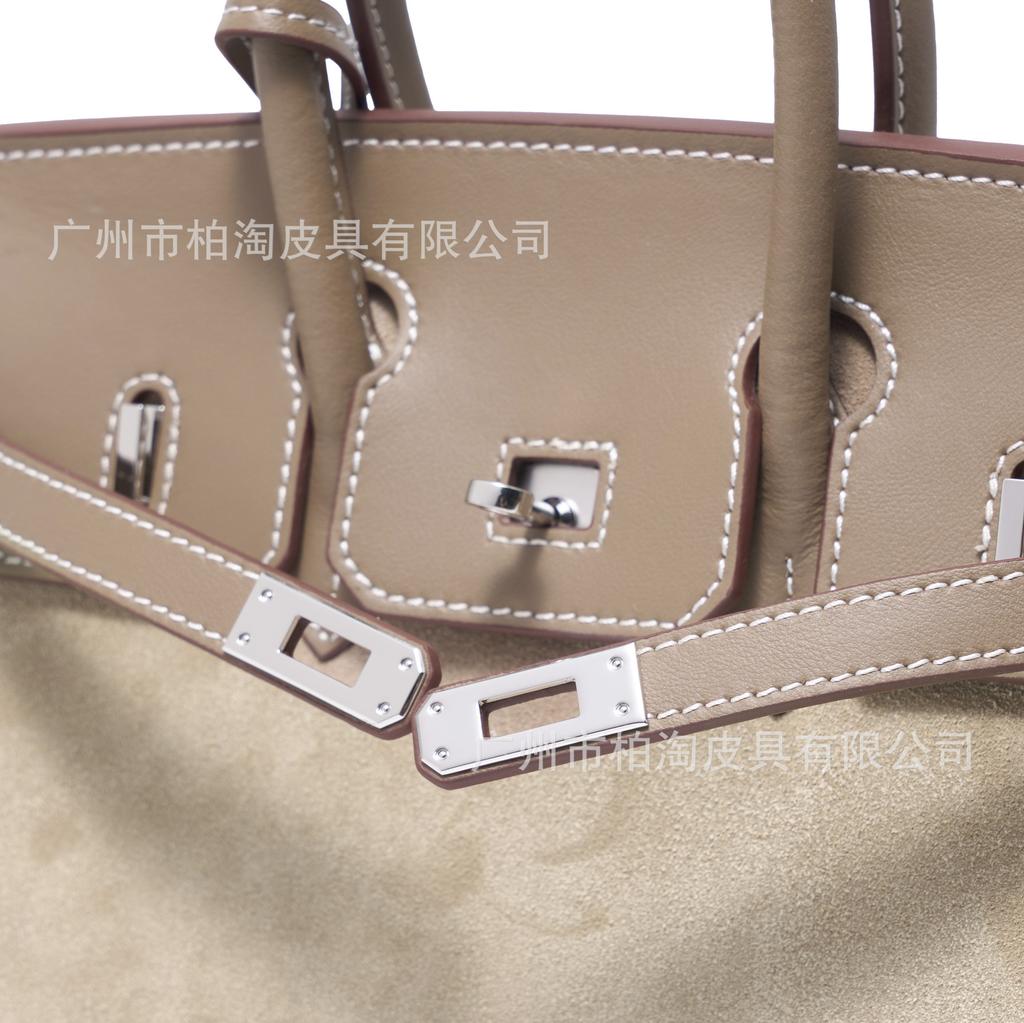 Platinum Bag Swift Leather and Suede 25/30CM Double Shoulder Strap Women's Bag Single Shoulder Messenger Versatile Fashion Handbag Bag