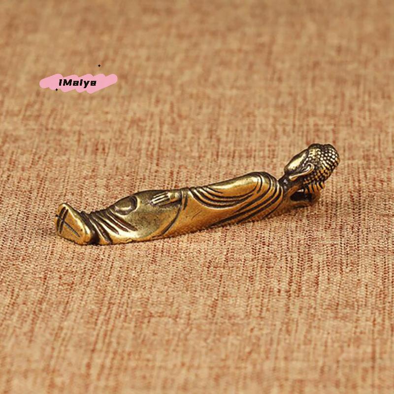 M-1PC Mini Retro Golden Lying Amitabha Buddha Statue Sculpture Figurines Copper Pure Brass Home Decoration Statues
