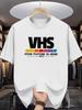 VHS Retro Trendy Short Sleeve T-Shirt, Nostalgic Fashion, Suitable for Movie Fans And Youngsters with Individual Style