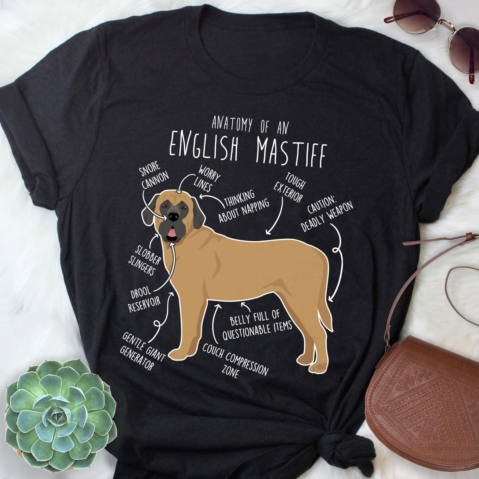 Apricot English Mastiff Shirt, , , Cute English Mastiff T-shirt, Funny Dog Lover Gift, Pet Tee, Dog Mom, Dad, Sable 120