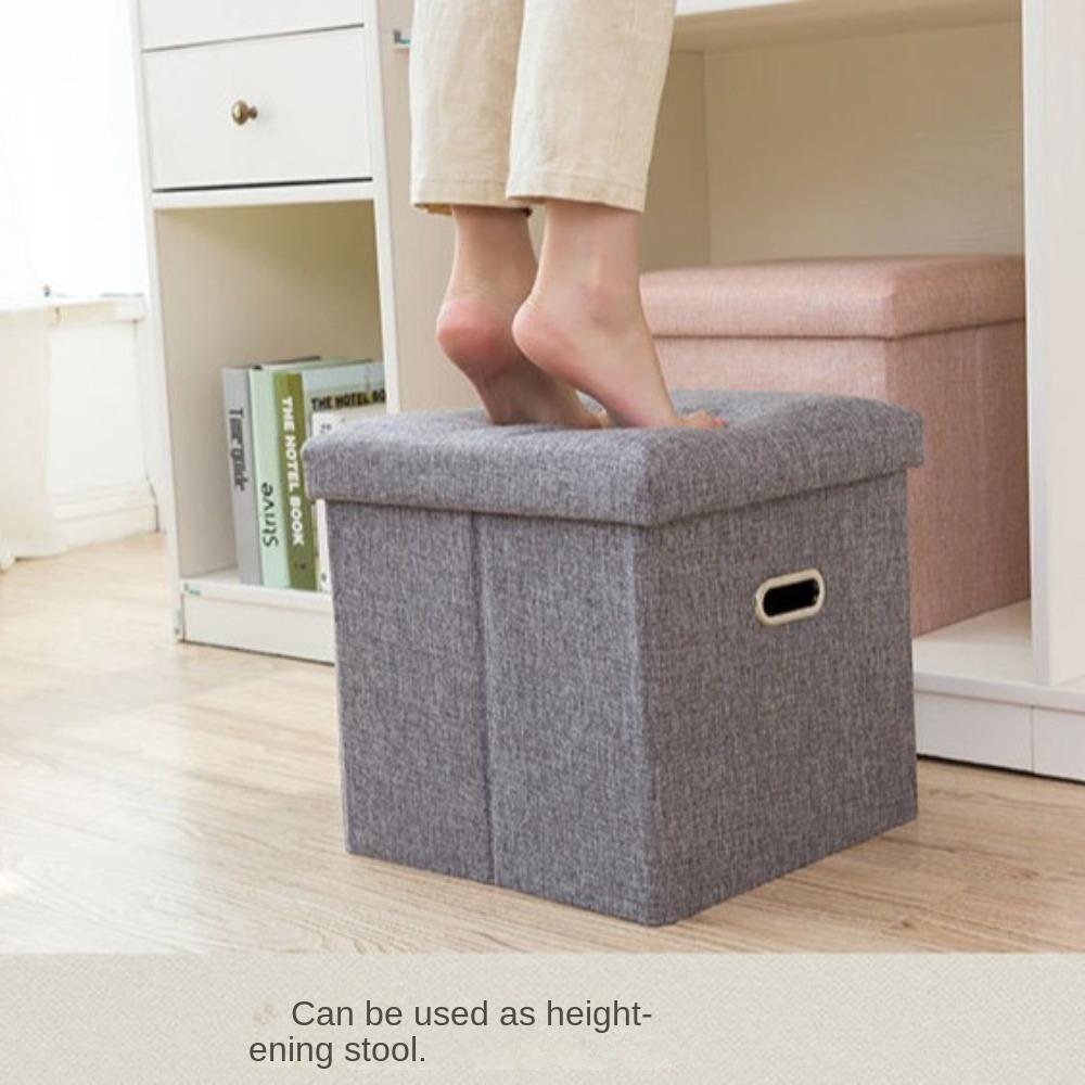 Large-Capacity Shoe Changing Stool Foldable Storage Footrest Fashion Storage Stool  Foot Rest