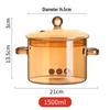 ZISIZ Amber Glass Cooking Pot with Lid