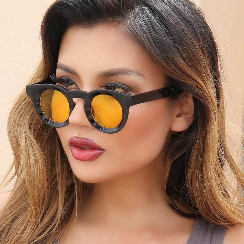 Attractive Glasses Men's Green Dopamine Colorful Round Sunglasses, Thick Frame Texture, Personality Trend, Uv400 Sun Protection Sunglasses 5620