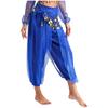 Damen Bauchtanz Bloomers Haremshose Elastischer Bund Paillettenbesetzte Schicht Schnürung Hüfttuch Halloween Kostüm