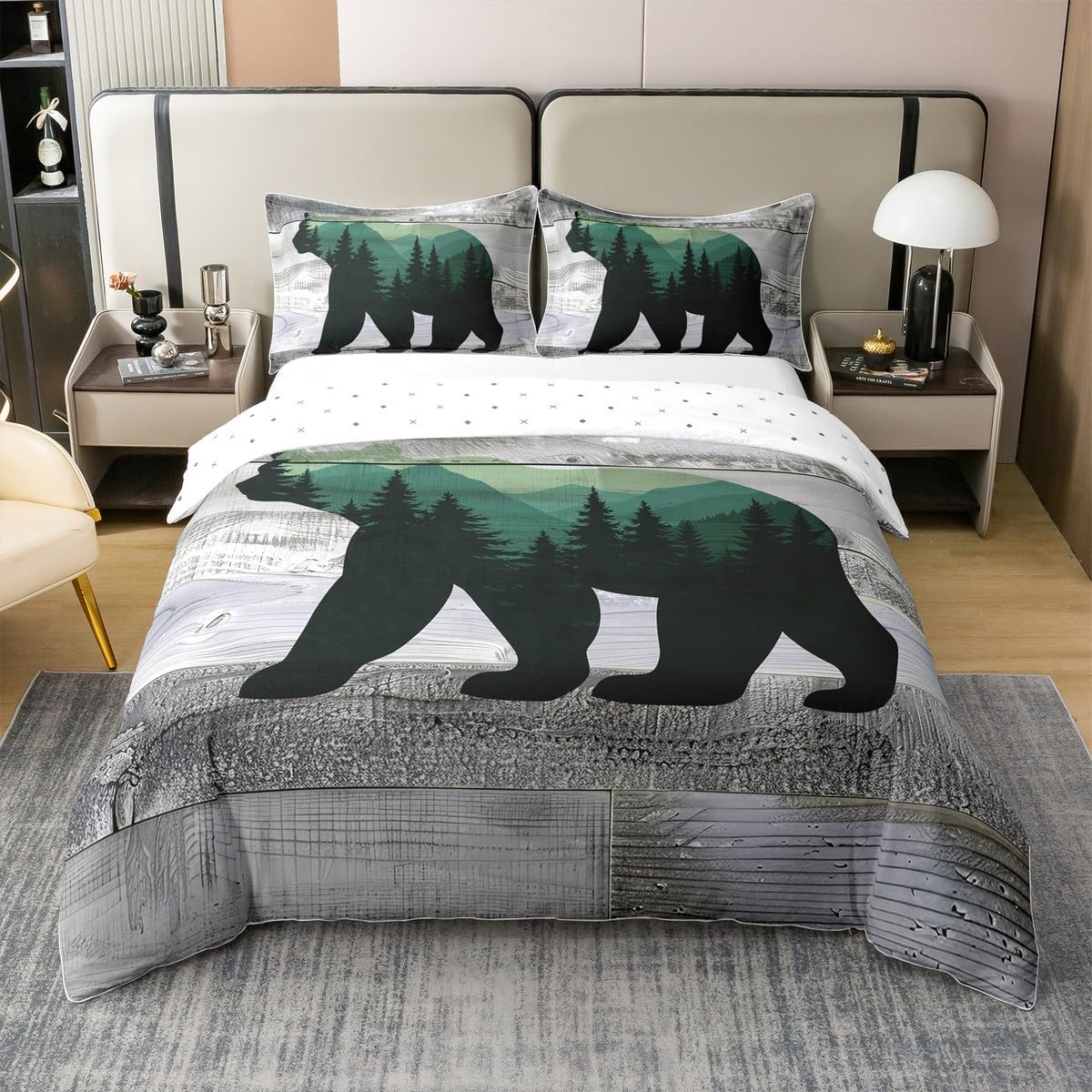 

Wildlife Soft Duvet Cover Quen King-Sized Dimensionsd Dimensions Animal Safari Country Style Comfortable Quilt Cover Soft Beding Set for Children Kids 100*200cm Single